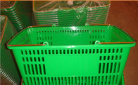 녹색 바구니 32 리터 손 쇼핑, 슈퍼마켓 철사 식료품류 바구니 금속 손잡이